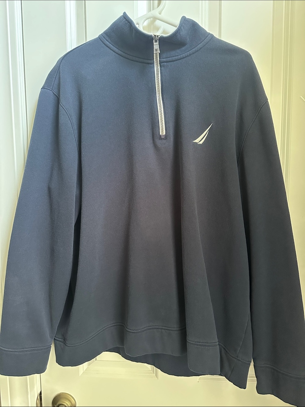 Nautica Men's Navy Half-Zip Pullover with White Sail Logo